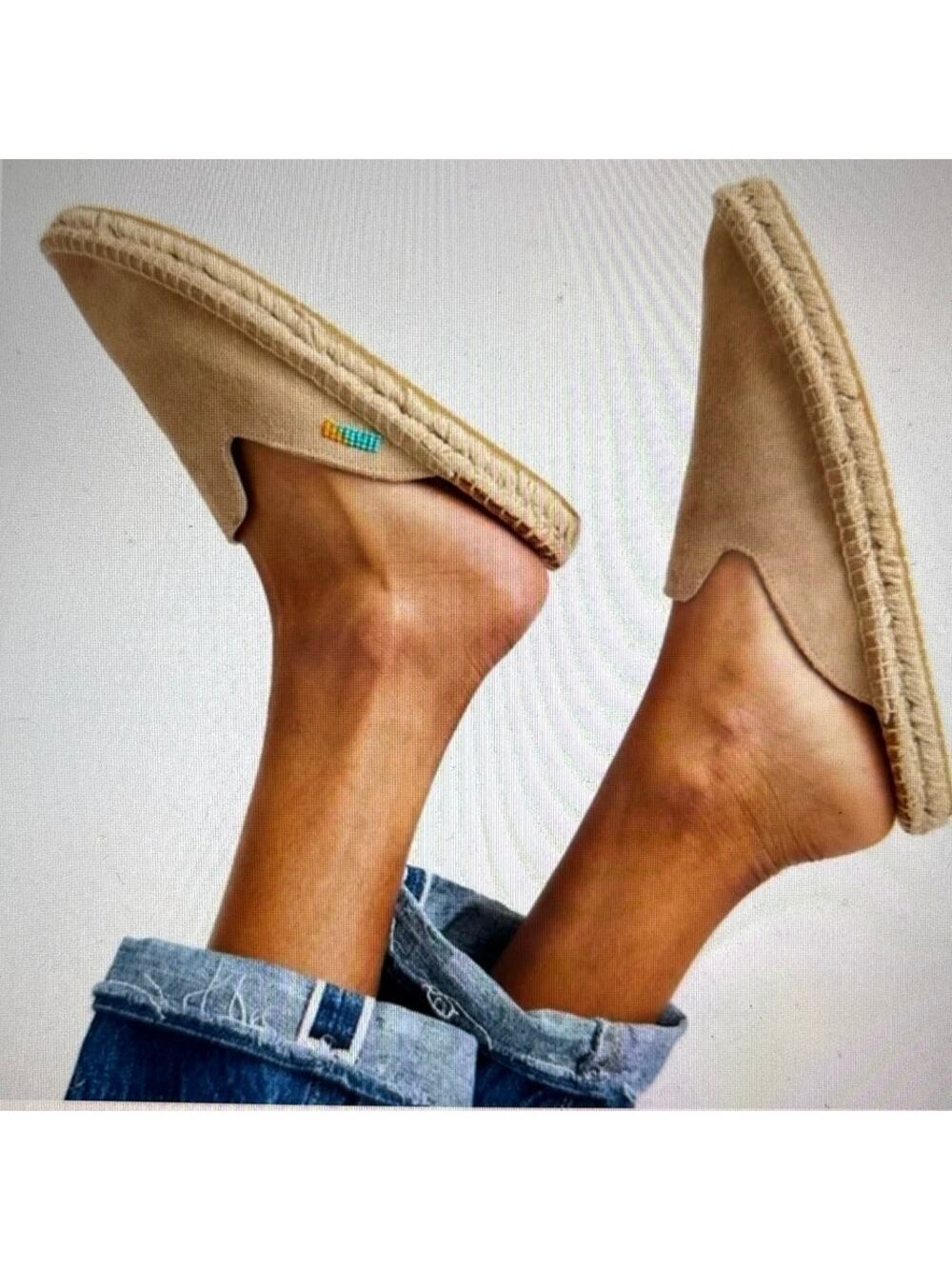 Ubuntu Life Handmade Suede Espadrille Mule Shoes Size 9.5